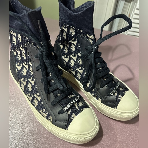 AUTHENTIC WALK’N’DIOR HIGHTOP DEEP BLUE SIZE 36.5 - Picture 3 of 13